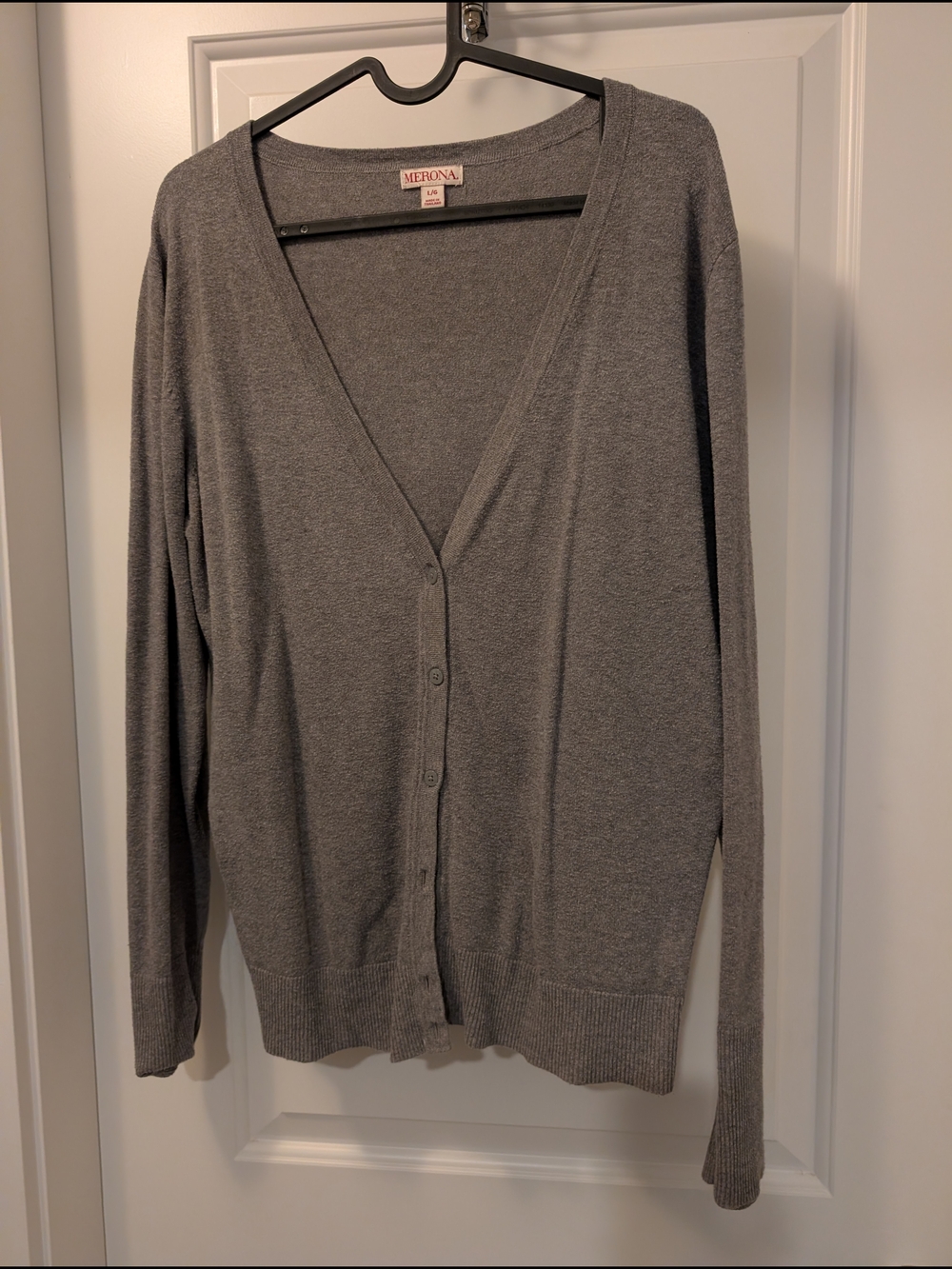 Merona Women's Gray V-Neck Button Cardigan